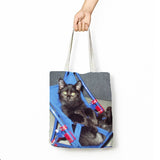 YOUR PET'S PHOTO on a 15x16 Canvas Tote Bag, Shopping Bag