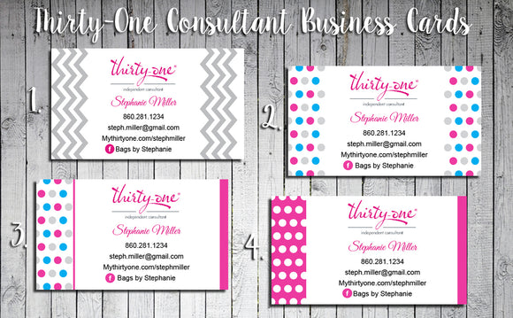 Thirty-One Consultant Business Cards - Personalized and Printed - J & S Graphics