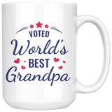 VOTED World's Best Grandpa COFFEE MUG 11oz or 15oz