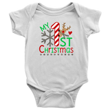 Baby's First Christmas Onesie Short Sleeve, Long Sleeve or Infant T-Shirt - J & S Graphics