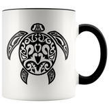 Tribal Sea Turtle Color Accent Coffee Mug