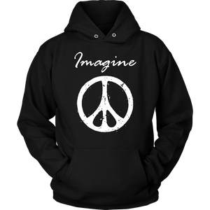 IMAGINE PEACE Unisex Hoodie Sweatshirt - J & S Graphics