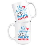 My Heart Belongs to a POLICE OFFICER Coffee Mug 11oz or 15oz