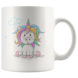 Cute Rainbow Unicorn 11oz Coffee Mug - J & S Graphics