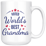 VOTED World's Best Grandma COFFEE MUG 11oz or 15oz