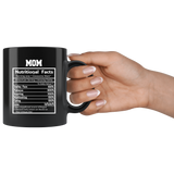 MOM Ingredients Black Ceramic COFFEE MUG 11oz