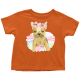 Adorable French Bulldog in TuTu, Frenchie Toddler T-Shirt