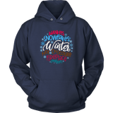 WINTER; Blankets, Snowflakes. Hot Chocolate, Fireplace, Snuggles Unisex HOODIE