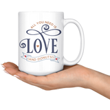 LOVE and DONUTS 11oz or 15oz COFFEE MUGS