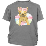 Adorable French Bulldog in TuTu, Frenchie Youth Child T-Shirt