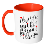 I LOVE YOU Color Accent Coffee Mug - J & S Graphics
