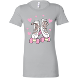 Retro White and Pink ROLLER SKATES Women's T-Shirt