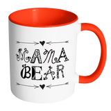 MAMA BEAR Color Accent Coffee Mug - Choice of Accent color, Gift for Mom - J & S Graphics