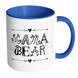 MAMA BEAR Color Accent Coffee Mug - Choice of Accent color, Gift for Mom - J & S Graphics