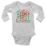 Baby's First Christmas Onesie Short Sleeve, Long Sleeve or Infant T-Shirt - J & S Graphics