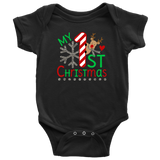 Baby's First Christmas Onesie Short Sleeve, Long Sleeve or Infant T-Shirt - J & S Graphics