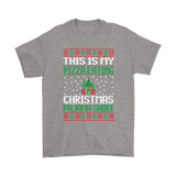 Ugly Christmas Sweater T-SHIRT PIZZA EATING PJ T-Shirt