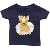 Adorable French Bulldog in TuTu, Frenchie Infant T-Shirt