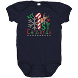 Baby's First Christmas Snap One Piece Bodysuit