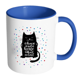 A House is Not a Home Without a Cat Color Accent Coffee Mug - J & S Graphics