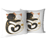 Black and White Celestial Kitty Cats Pillows and Pillow Covers