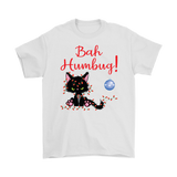 Bah Humbug! Grumpy Kitty Cat tangled in Christmas Lights Men's T-Shirt