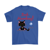 Bah Humbug! Grumpy Kitty Cat tangled in Christmas Lights Men's T-Shirt