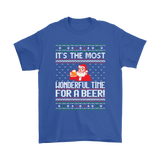 Ugly Christmas Sweater T-SHIRT Wonderful Time for a Beer, Santa T-Shirt