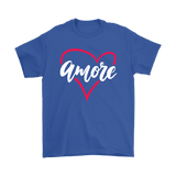 AMORE with Heart Short Sleeve Men's, Unisex & Women's T-Shirt