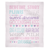 Baby Girl / Little Girl Bedtime Routine Ultra Plush Fleece Blanket - J & S Graphics