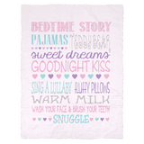 Baby Girl / Little Girl Bedtime Routine Ultra Plush Fleece Blanket - J & S Graphics