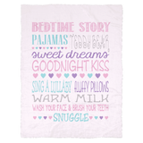 Baby Girl / Little Girl Bedtime Routine Ultra Plush Fleece Blanket - J & S Graphics