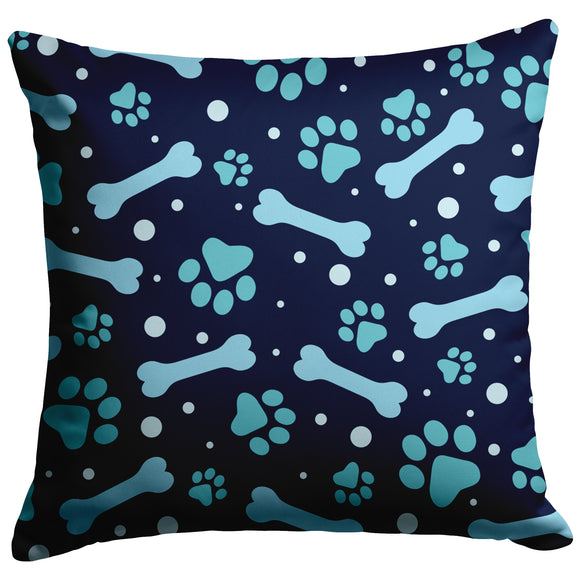 DOG PAWS and BONES Design Pillows and Pillow Covers