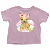 Adorable French Bulldog in TuTu, Frenchie Toddler T-Shirt