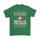 Ugly Christmas Sweater T-SHIRT Wonderful Time for a Beer, Santa T-Shirt