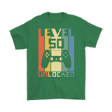 LEVEL 50 UNLOCKED 50th BIRTHDAY T-Shirt Gamer, Retro Look, Men's or Women's