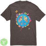 Floral Peace Sign 100% RECYCLED Fabric T-Shirt