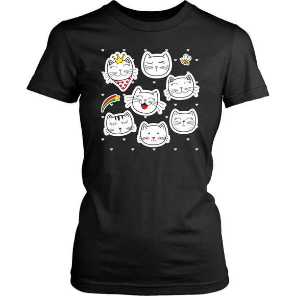 FUNNY CAT FACES Women's T-Shirt - J & S Graphics