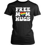 FREE MOM HUGS Pride LGBTQ Women's Short Sleeve T-Shirt - J & S Graphics