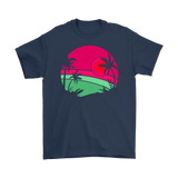 Retro PALM TREES and SUNSET Men's and Women's T-Shirt