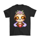 Yoga Coffee Sloth Meditating Unisex T-Shirt