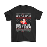 Ugly Christmas Sweater T-SHIRT Wonderful Time for a Beer, Santa T-Shirt