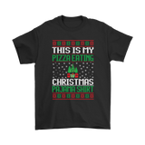 Ugly Christmas Sweater T-SHIRT PIZZA EATING PJ T-Shirt