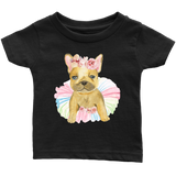 Adorable French Bulldog in TuTu, Frenchie Infant T-Shirt