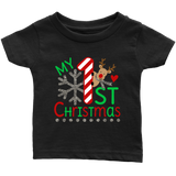 Baby's First Christmas Onesie Short Sleeve, Long Sleeve or Infant T-Shirt - J & S Graphics