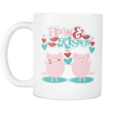 HOGS and KISSES 11oz White Ceramic Coffee Mug - J & S Graphics