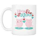 HOGS and KISSES 11oz White Ceramic Coffee Mug - J & S Graphics