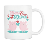 HOGS and KISSES 11oz White Ceramic Coffee Mug - J & S Graphics