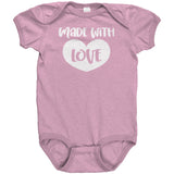 MADE WITH LOVE Baby One Piece Snap Bodysuit