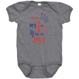 MY FIRST 4th of JULY Baby's First Snap One Piece Bodysuit